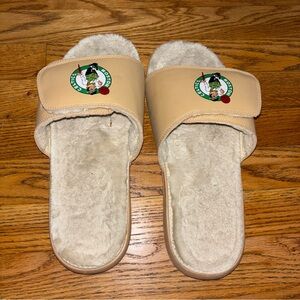 Cozy Tan Slide Sandals with Logo